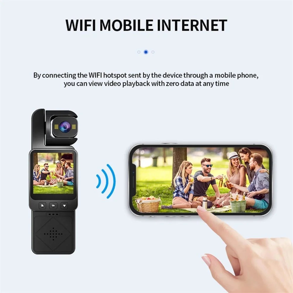 DV02 1.54 Inch HD Display Action Camera Chest Mount Video Recorder Outdoor Cycling WIFI Camera with 32GB Card + Card Reader - Black - 7