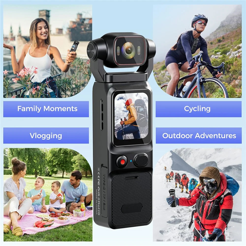 L18 1.69 Inch Touch Screen 4K Wireless Action Camera Gyroscope Stabilization Pocket Camera, with 32GB Card + Card Reader - 7