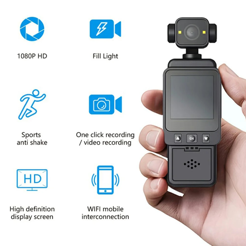 DV01 1080P Pocket Action Camera High Definition Anti Shake WiFi Sports Camera, No TF Card - 5