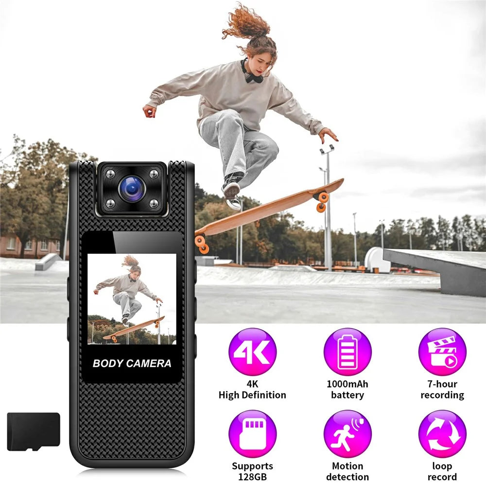 M11-A 4K Outdoor Sports Camera Night Vision Portable WiFi Pocket Action Cam with Rotating Lens, with 32GB Card - 5