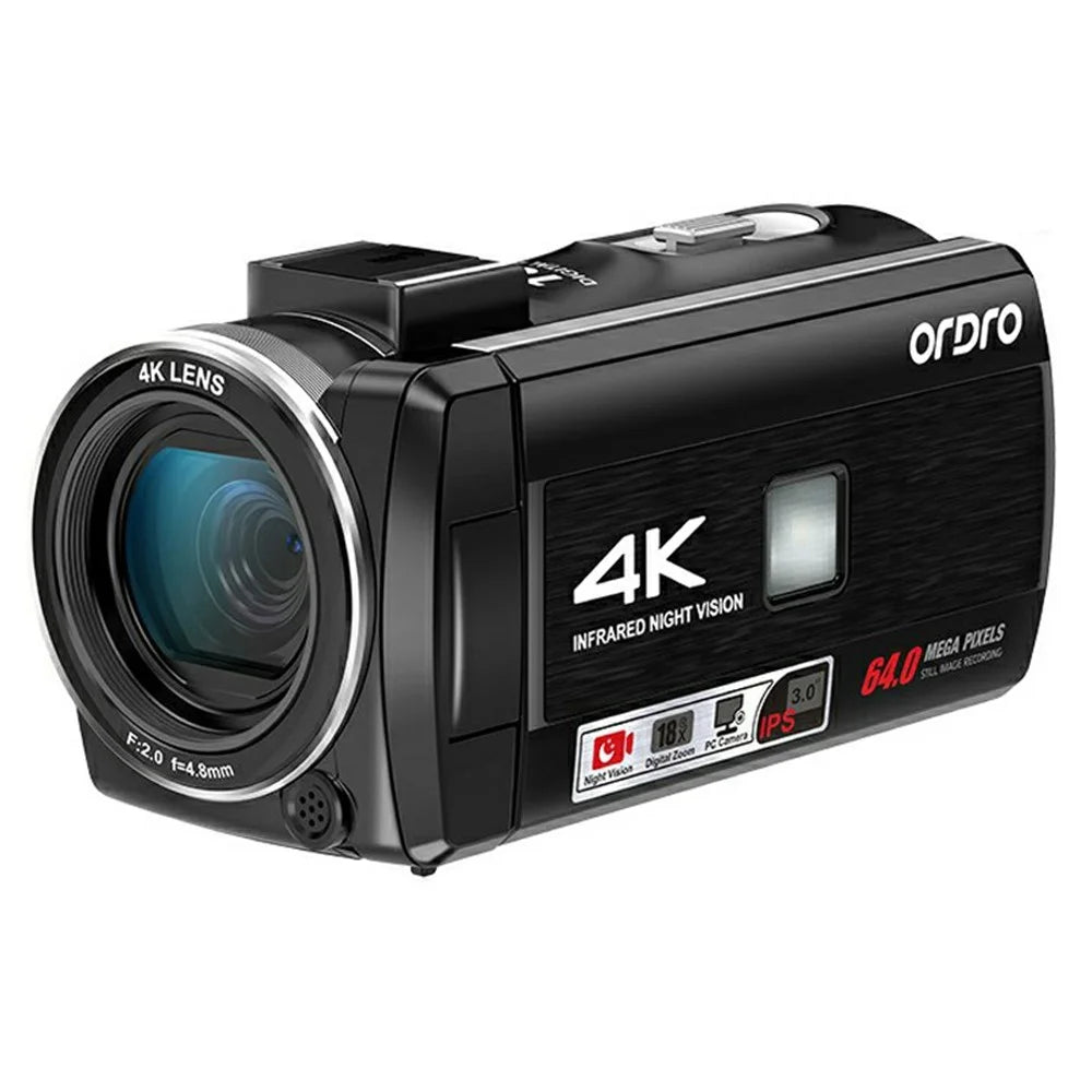 ORDRO Z36 4K UHD Video Camera 3.0 Inch IPS Screen 18X Digital Zoom IR Night Vision Digital Camcorder - 2