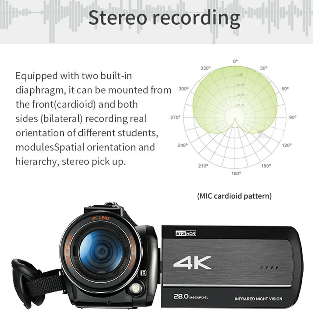 ORDRO AZ30 3.0 Inch IPS Touch Screen Night Vision Digital Camcorder 4K UHD EIS Anti Shake Video Camera - 7
