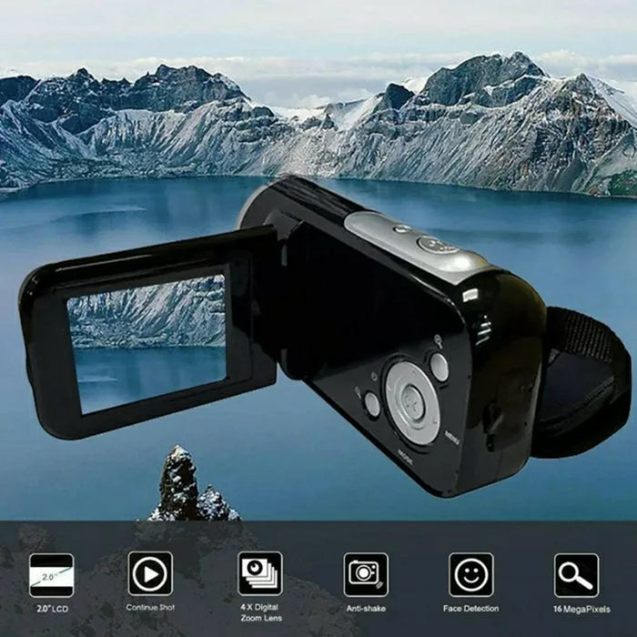 DV20 Handheld Digital Video Camera 2 Inch IPS Screen 16X Digital Zoom 720P Video Recorder - 7