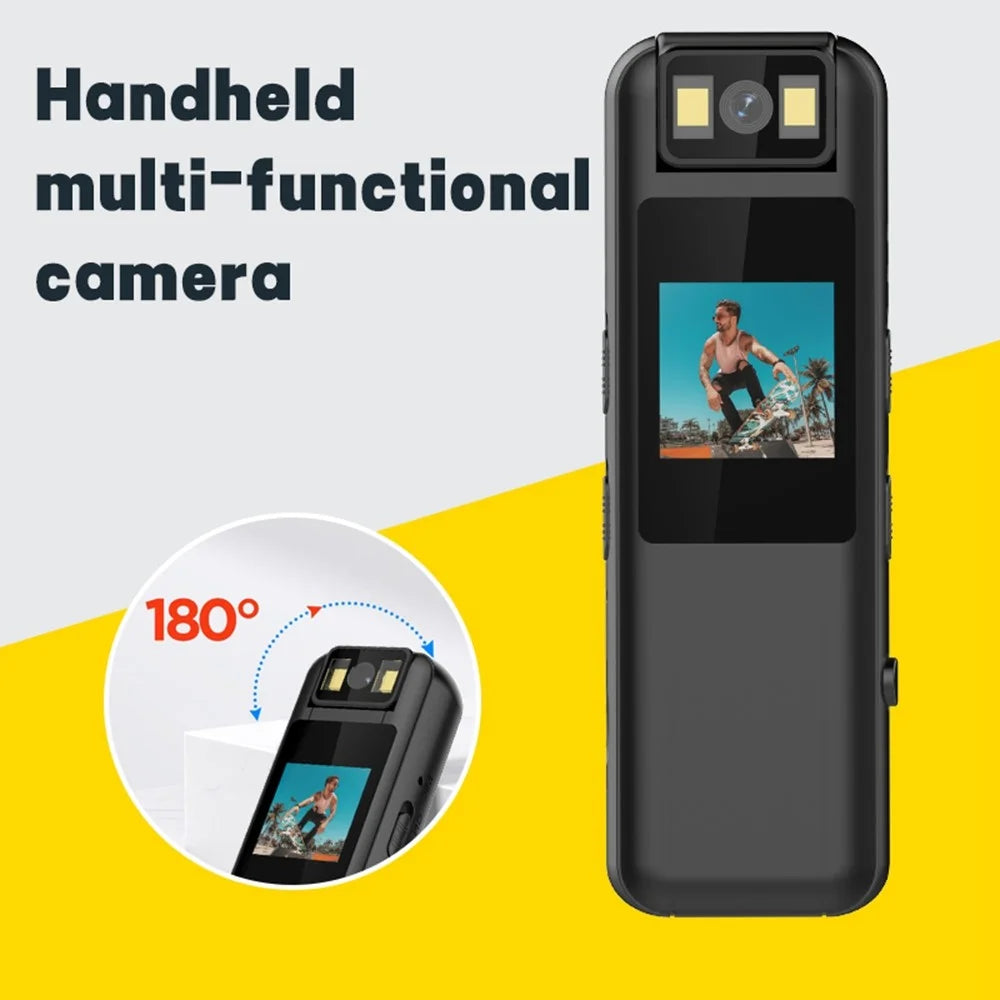 LK2315 1080P HD Sports DV Camera 180 Degree Rotatable Lens Night Vision Camcorder Handheld Bodycam, with 32GB Card + Card Reader - 2