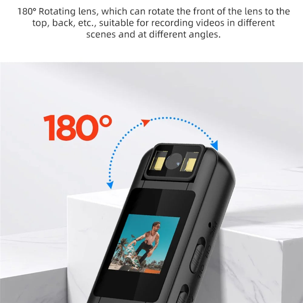 LK2315 1080P HD Sports DV Camera 180 Degree Rotatable Lens Night Vision Camcorder Handheld Bodycam, with 32GB Card + Card Reader - 7