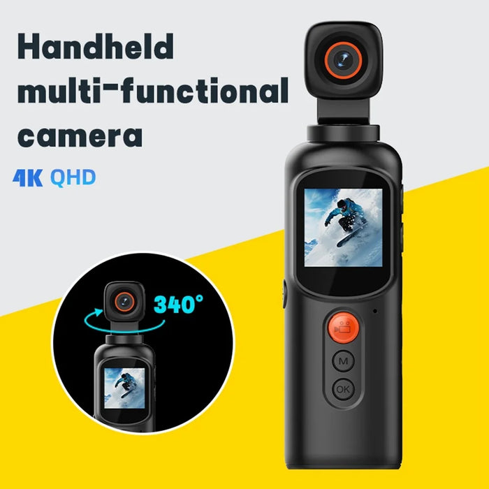 LK2316 Handheld 4K Ultra HD Action Camera Rotating Gimbal Stabilization Wireless Recorder for Outdoor Sports, with 32GB Card + Card Reader - 2