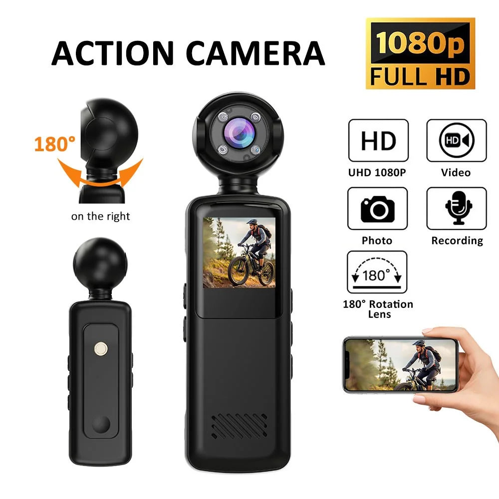 V6 1.5 Inch Screen HD Video Recorder WiFi Body Camera Night Vision Outdoor Sports Action Cam, with 32GB Card + Card Reader - 4