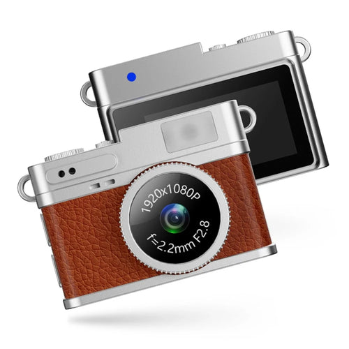 Retro 1080P Mini Camera Sports Action Cam Video Recorder for Travel Outdoor Use - Brown - 1