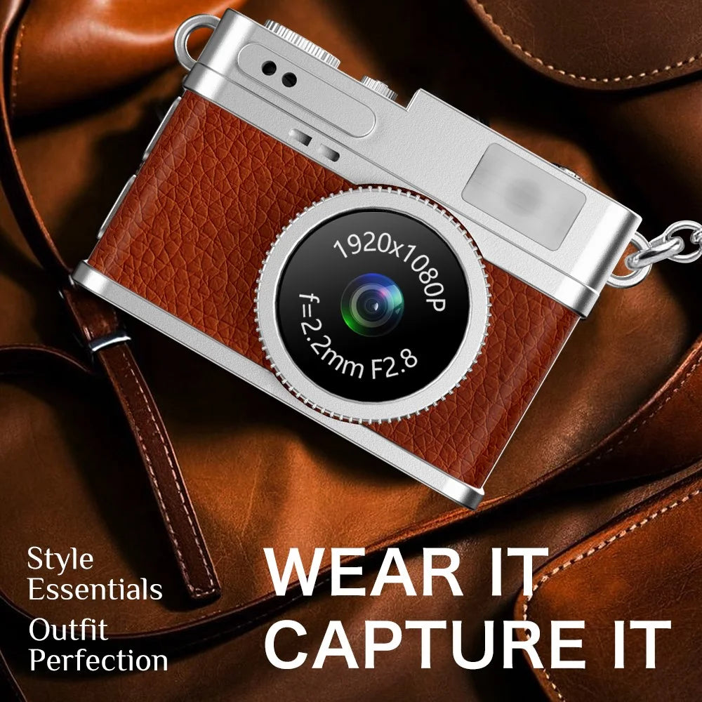 Retro 1080P Mini Camera Sports Action Cam Video Recorder for Travel Outdoor Use - Brown - 6