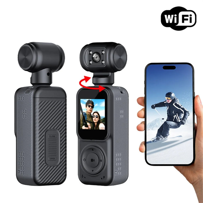 Q5 2K HD Night Vision Action Camera 270 Degree Rotatable Lens WiFi Enabled Pocket Thumb Camera - 2