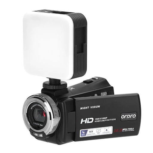 ORDRO V12 3.0 Inch Camcorder Video Camera IR Night Vision Vlogging Camera with Fill Light - 1