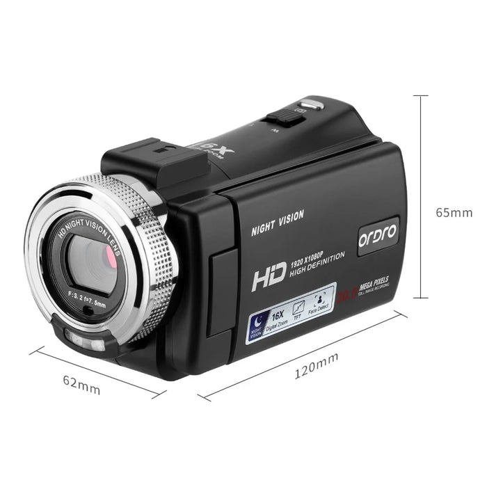 ORDRO V12 3.0 Inch Camcorder Video Camera IR Night Vision Vlogging Camera with Fill Light - 7