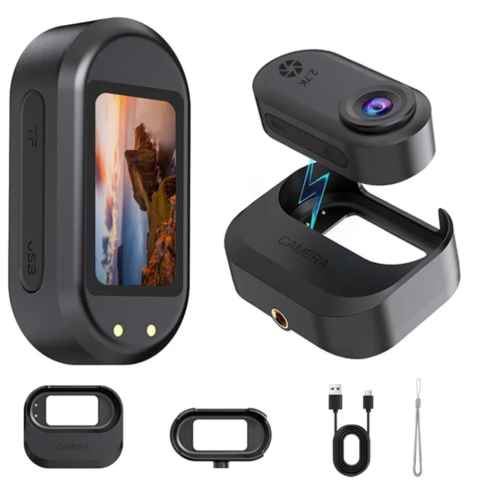 DM10pro 1.47 Inch HD Screen 2.7K Sports Camera for Outdoor Cycling Thumb Size Action Cam - Black - 1