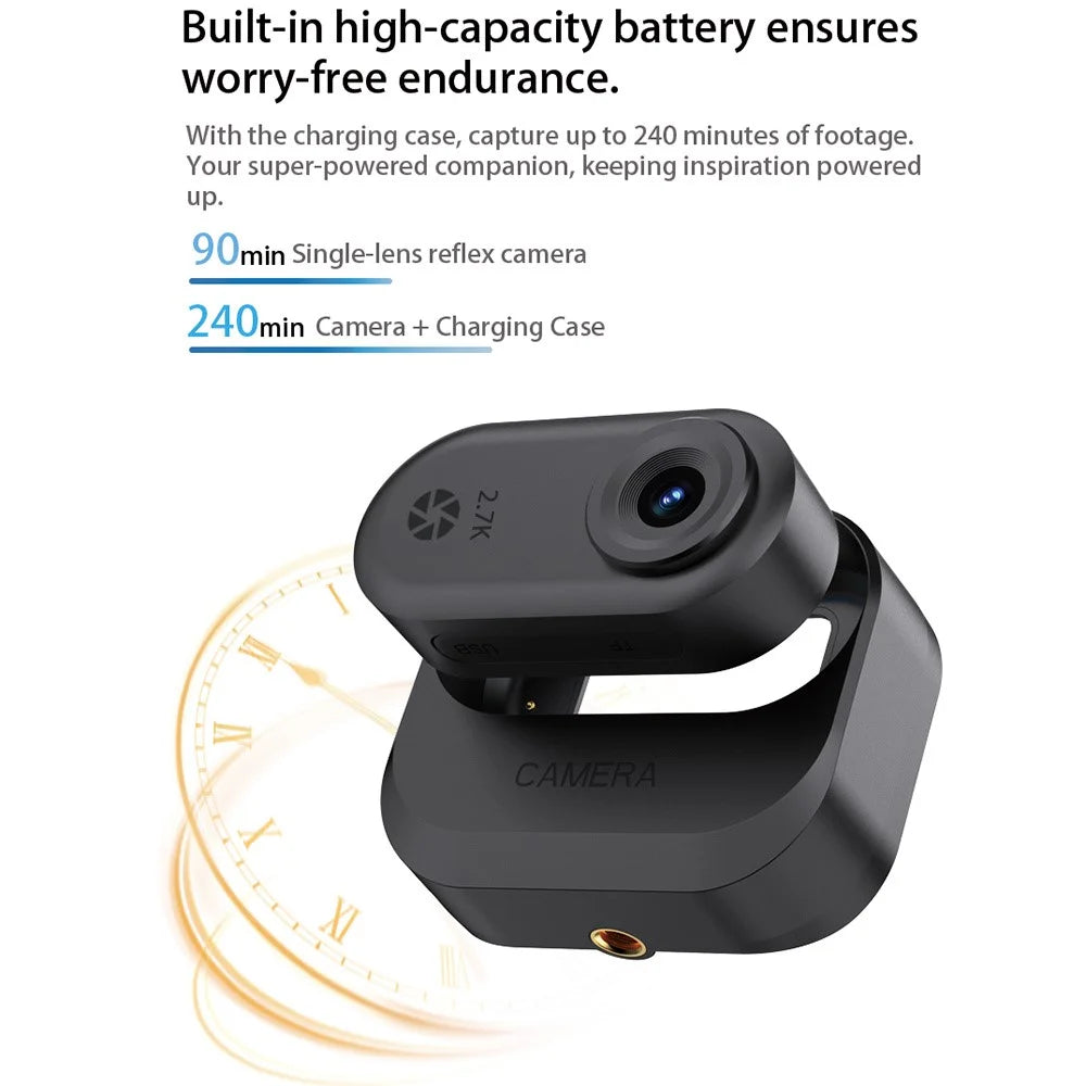 DM10pro 1.47 Inch HD Screen 2.7K Sports Camera for Outdoor Cycling Thumb Size Action Cam - Black - 5