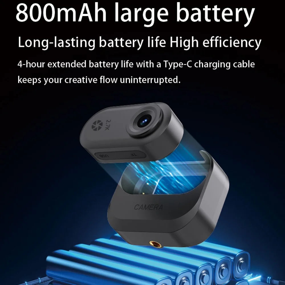 DM10pro 1.47 Inch HD Screen 2.7K Sports Camera for Outdoor Cycling Thumb Size Action Cam - Black - 6