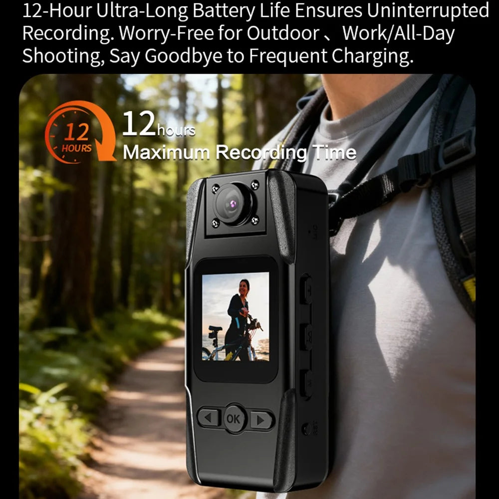 L16 WiFi Portable Conference Camera Outdoor Recorder HD Magnetic Clip-On Sports Camera with Infrared Night Vision - Black - 3