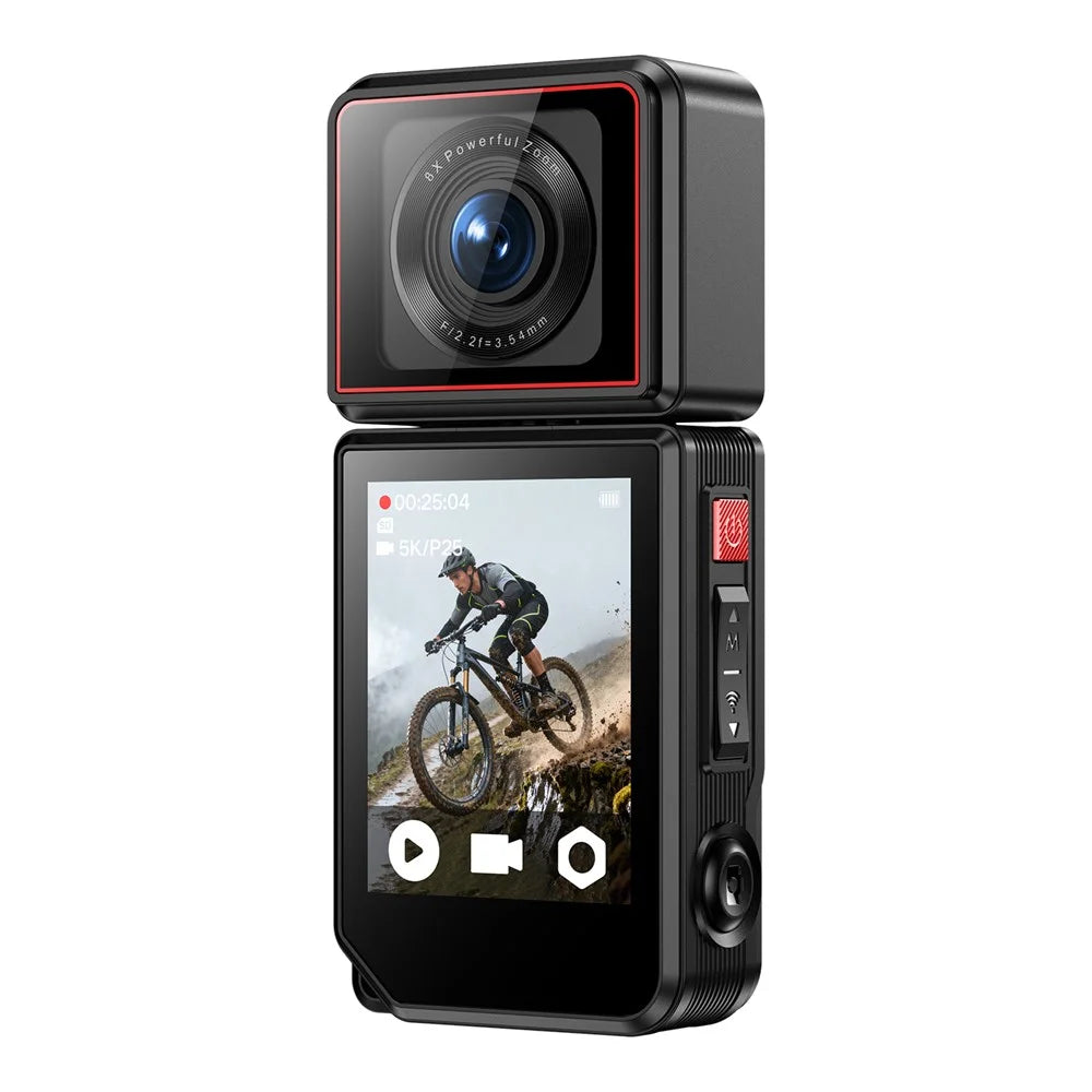 G300pro 2.0 Inch Touchscreen 5K HD Action Camera Electronic Image Stabilization Sports Camera with 180 Degree Rotating Lens - Black - 1
