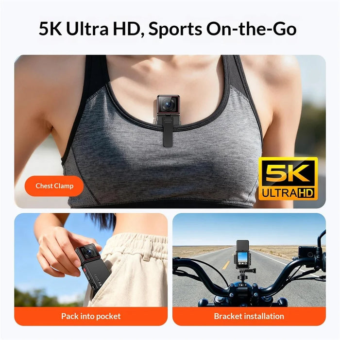 G300pro 2.0 Inch Touchscreen 5K HD Action Camera Electronic Image Stabilization Sports Camera with 180 Degree Rotating Lens - Black - 6