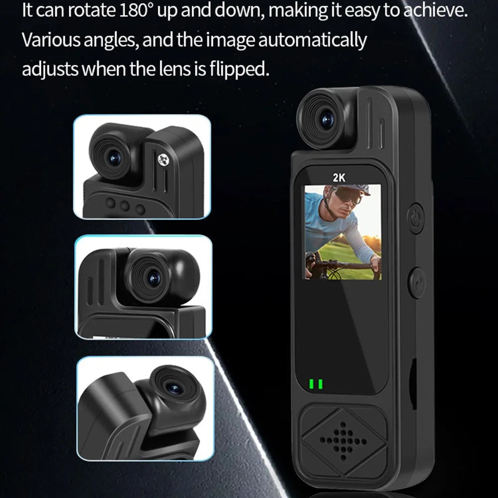 Y9 1.3 Inch TFT Screen Clip-On Cycling Camera Infrared Night Vision Video Recorder with 180 Degree Rotatable Lens - Black - 6