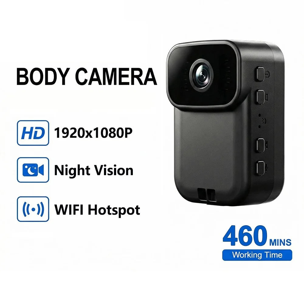 MD39 2MP Camera 1080P HD Video Recorder WiFi Hotspot Night Vision for Vlogging Security - Black - 2