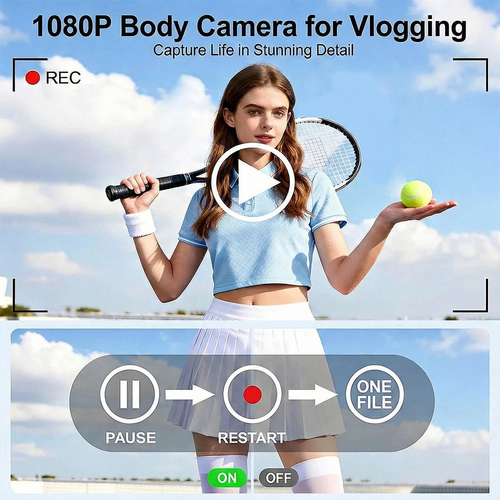 MD39 2MP Camera 1080P HD Video Recorder WiFi Hotspot Night Vision for Vlogging Security - Black - 4