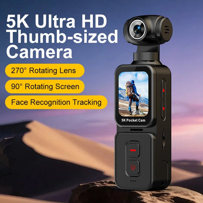 K28 5K Pocket Action Camera Outdoor Cycling Handheld Face Recognition Anti-shake Touch Sports Camera - 2