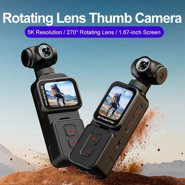 K28 5K Pocket Action Camera Outdoor Cycling Handheld Face Recognition Anti-shake Touch Sports Camera - 3