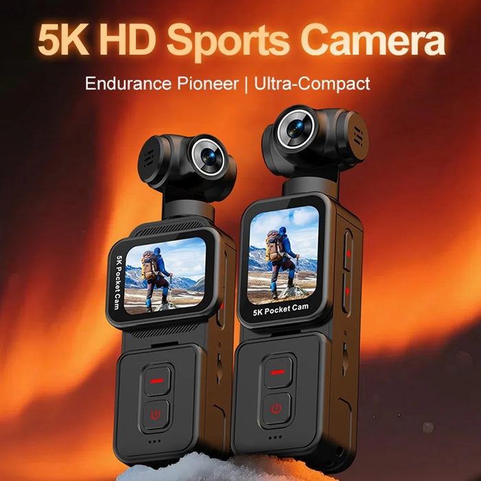 K28 5K Pocket Action Camera Outdoor Cycling Handheld Face Recognition Anti-shake Touch Sports Camera - 4