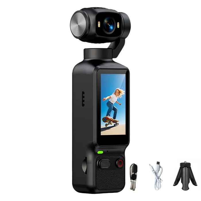 LK-032 1080P Handheld Vlog Action Camera 1.97 Inch HD Screen Sports Recording Camera with Rotatable Lens - Black - 1