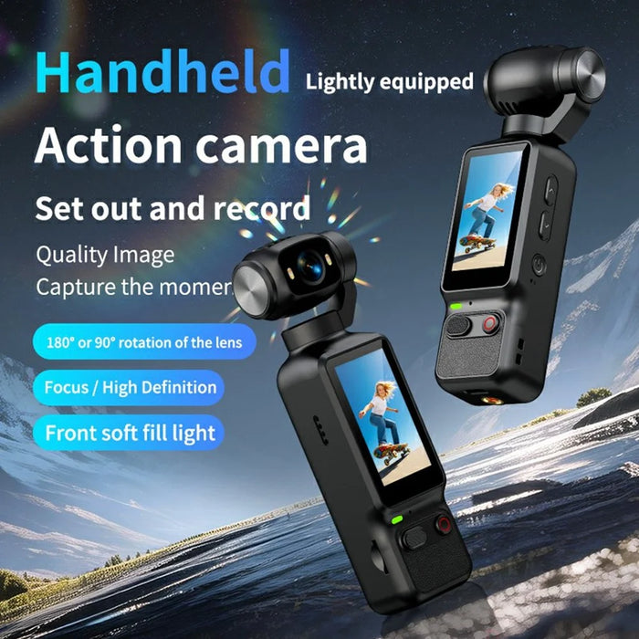 LK-032 1080P Handheld Vlog Action Camera 1.97 Inch HD Screen Sports Recording Camera with Rotatable Lens - Black - 3