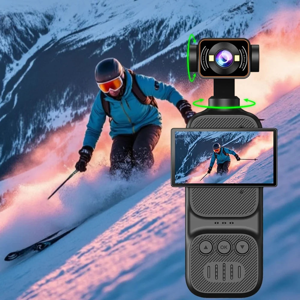 DV07 2.78 Inch Horizontal Screen 1080P HD Handheld Vlog Camera Action Recorder for Cycling Sports - Black - 5