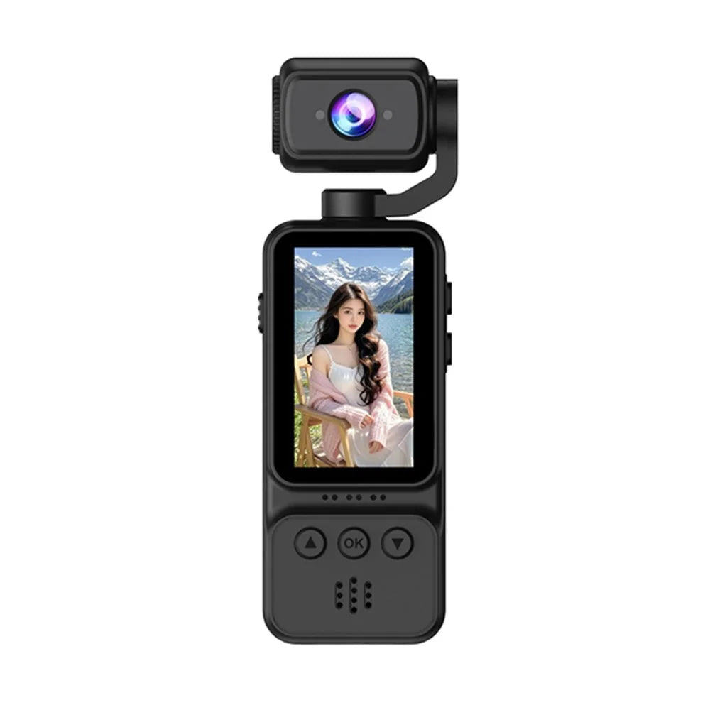 DV08 4K Recording Handheld Action Camera 1.97 Inch Screen HD Vlog Camcorder for Cycling Sports - Black - 1