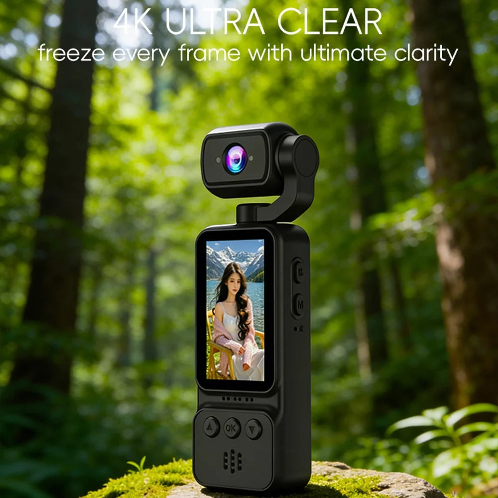 DV08 4K Recording Handheld Action Camera 1.97 Inch Screen HD Vlog Camcorder for Cycling Sports - Black - 3