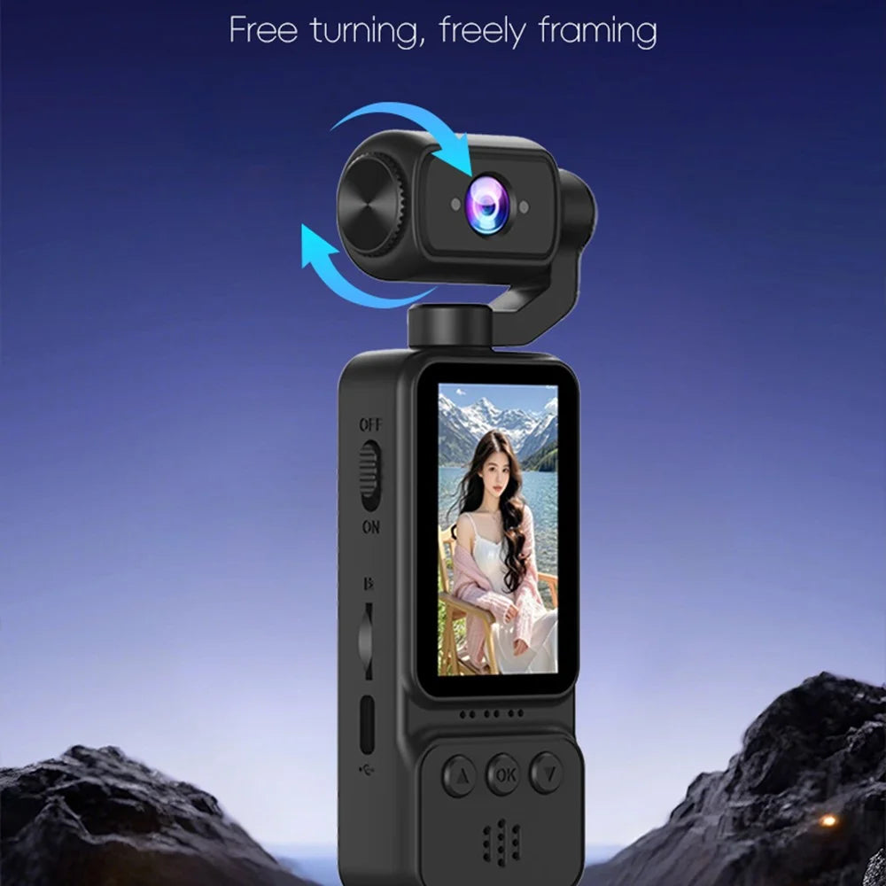 DV08 4K Recording Handheld Action Camera 1.97 Inch Screen HD Vlog Camcorder for Cycling Sports - Black - 5