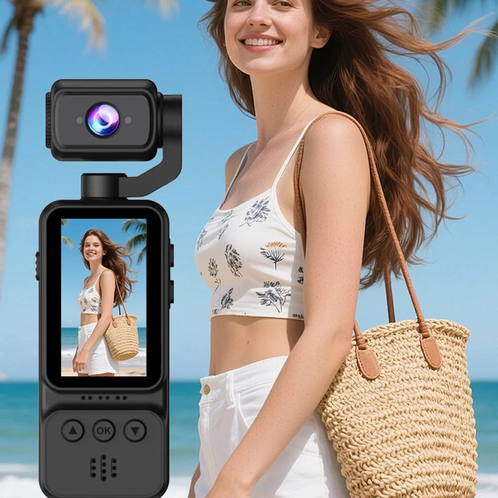 DV08 4K Recording Handheld Action Camera 1.97 Inch Screen HD Vlog Camcorder for Cycling Sports - Black - 6