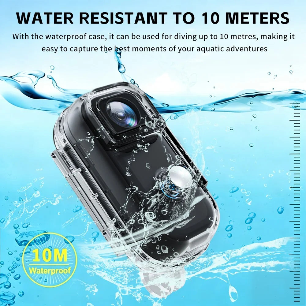 MZ01 4K Action Camera Wi-Fi HD Sports Mini Thumb Camera with Waterproof Case Electronic Stabilization Magnetic Recording Device - Black - 5