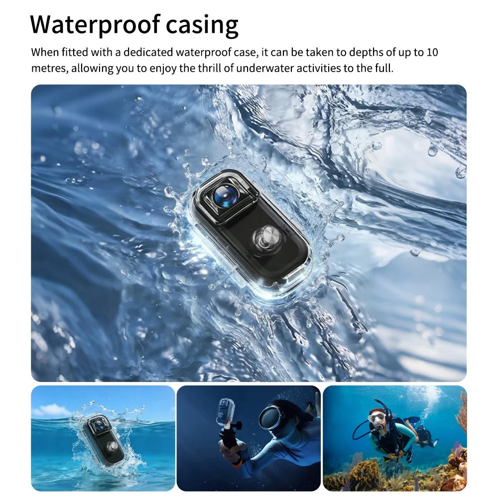 MZ01 4K Action Camera Wi-Fi HD Sports Mini Thumb Camera with Waterproof Case Electronic Stabilization Magnetic Recording Device - Black - 7