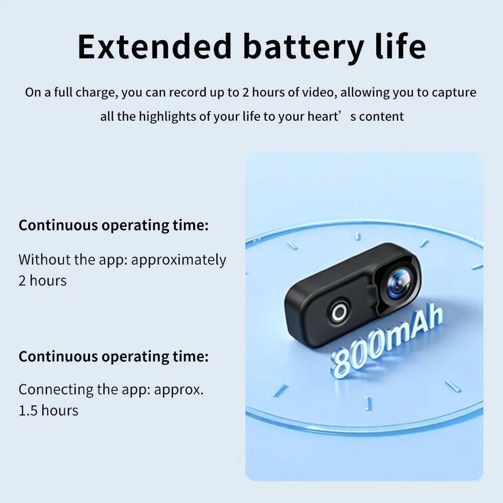 MZ02 4K Wi-Fi Action Camera with Waterproof Case HD Video Recording 156 Degree Wide Angle Sports Mini Thumb Camera - Black - 4