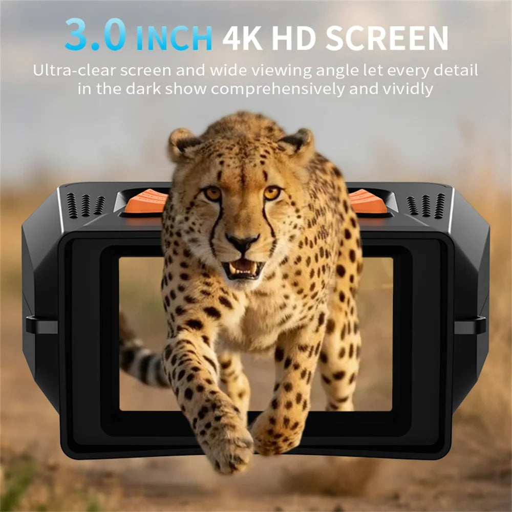 4K Night Vision Binoculars 3.0 Inch Screen 16X Digital Zoom 36MP Camera IR Infrared Digital Telescope for Outdoor Hunting (No Momery Card) - Black - 7
