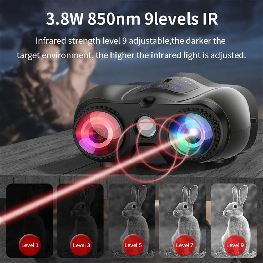 4K Night Vision Binoculars 4.5 Inch Screen 16X Digital Zoom 5000mAh IR Infrared Digital Telescope Camera for Hunting Wildlife - Black - 5