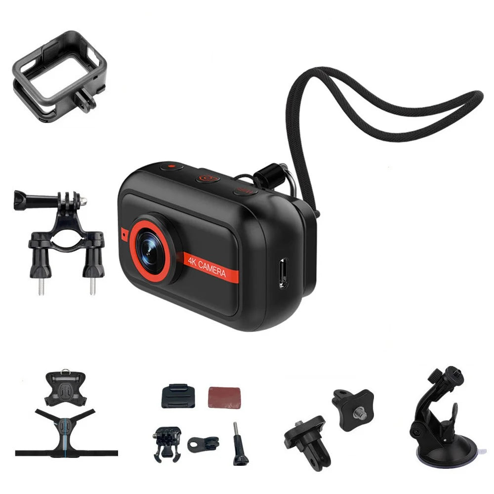 LK2317 4K Action Camera EIS Stabilization Magnetic Pet Cycling Sports Camera with Full Accessories - Black - 1