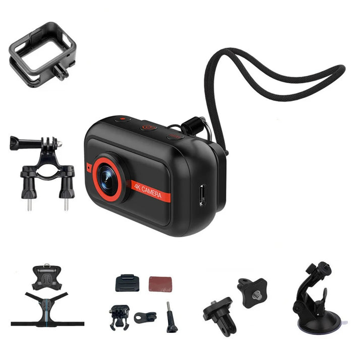 LK2317 4K Action Camera EIS Stabilization Magnetic Pet Cycling Sports Camera with Full Accessories - Black - 1