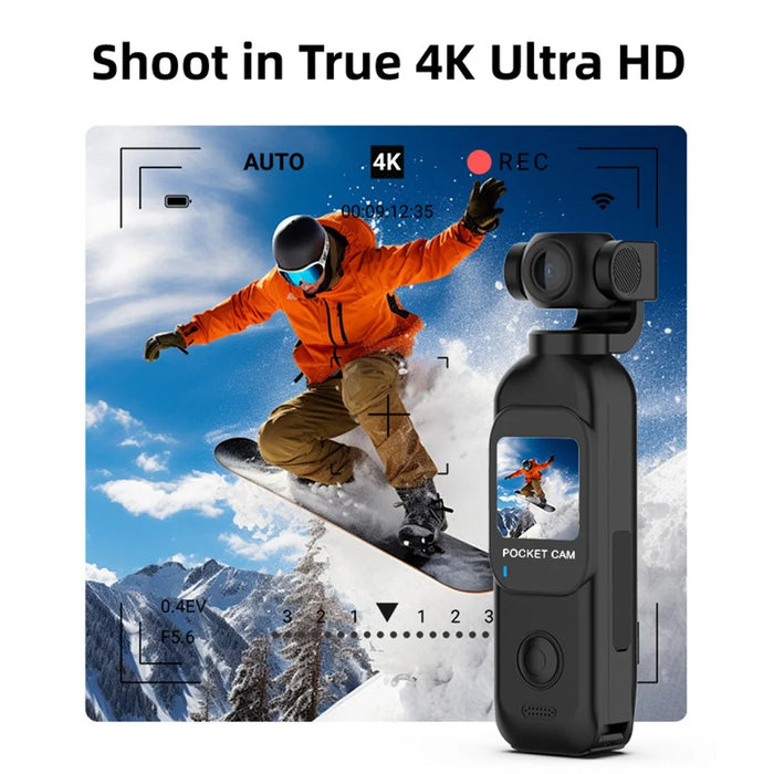 H92 1080P Action Camera Handheld 4K Ultra HD Rotatable Lens Portable Pocket Sports Camera for Outdoor Cycling Recording (No Memory Card) - Black - 5
