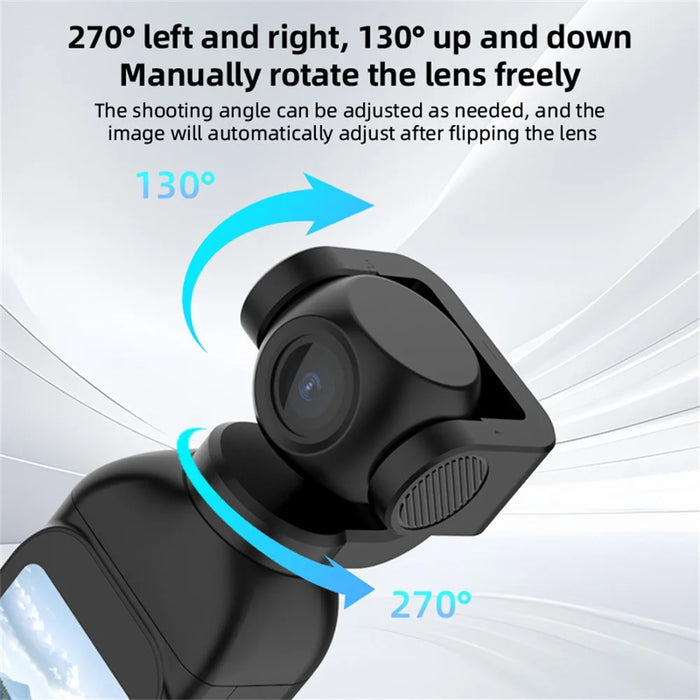 H92 1080P Action Camera Handheld 4K Ultra HD Rotatable Lens Portable Pocket Sports Camera for Outdoor Cycling Recording (No Memory Card) - Black - 6