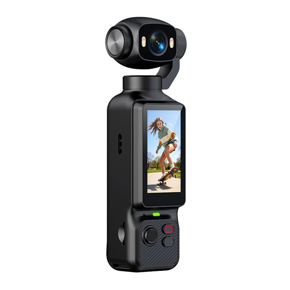 LK-033 1.97 Inch Action Camera 4K Handheld Vlog Video Recorder 180 Degree Flip Screen Sports Camera with Charging Case - Black - 1