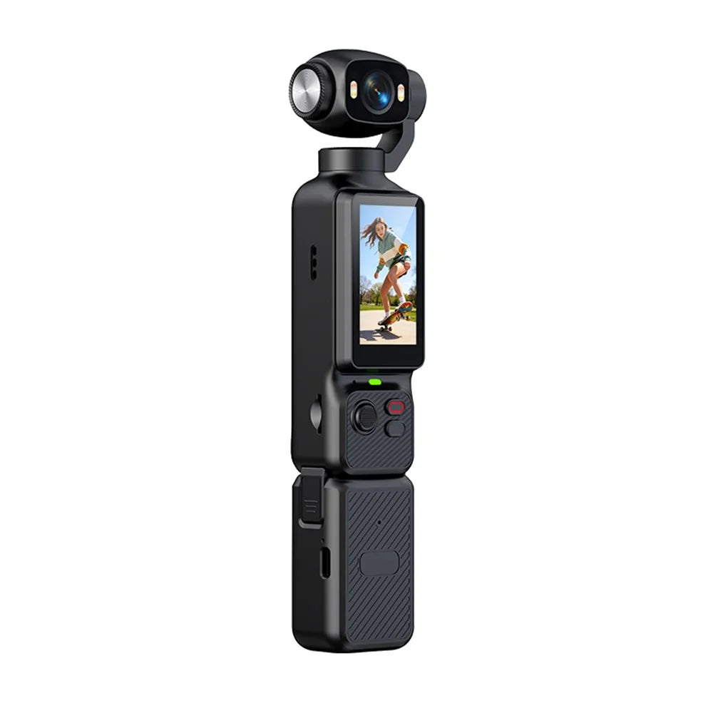 LK-033 1.97 Inch Action Camera 4K Handheld Vlog Video Recorder 180 Degree Flip Screen Sports Camera with Charging Case - Black - 2