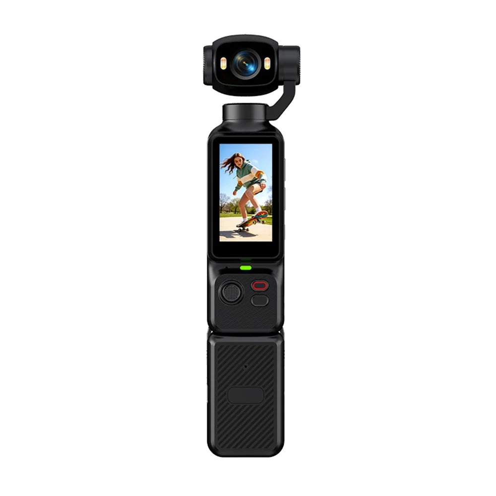 LK-033 1.97 Inch Action Camera 4K Handheld Vlog Video Recorder 180 Degree Flip Screen Sports Camera with Charging Case - Black - 3