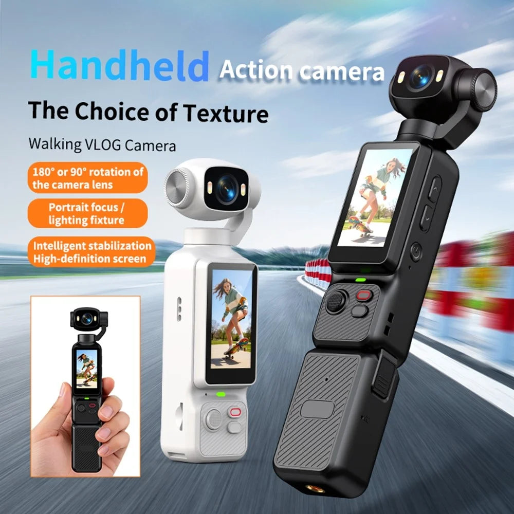 LK-033 1.97 Inch Action Camera 4K Handheld Vlog Video Recorder 180 Degree Flip Screen Sports Camera with Charging Case - Black - 5