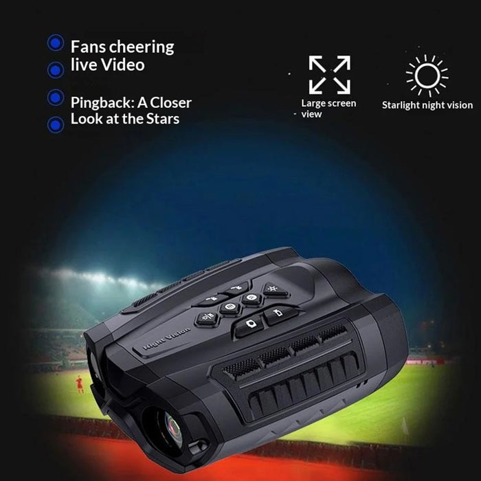 4K Night Vision Binoculars Infrared Digital Camera 25X Zoom HD Video Recording Digital Telescope for Outdoor Hunting - Black - 2