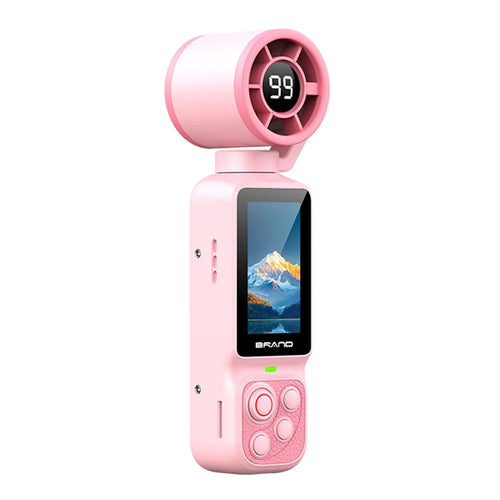 LK-035 2-in-1 Action Camera with Fan Function 1.97 Inch HD Screen 180 Degress Rotatable 1080P Vlog Recording Sports Camera - Pink - 1